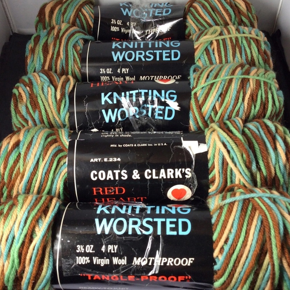 Coats & Clark's Red Heart Knitting Worsted Yarn 100% Virgin Wool Color 958 VTG